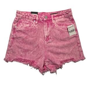 BLANKNYC The Reeve High Rise Pink Acid Wash Denim Shorts Sz 26 NWT